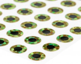 Flat Eyes, Holographic Gold, 6 mm